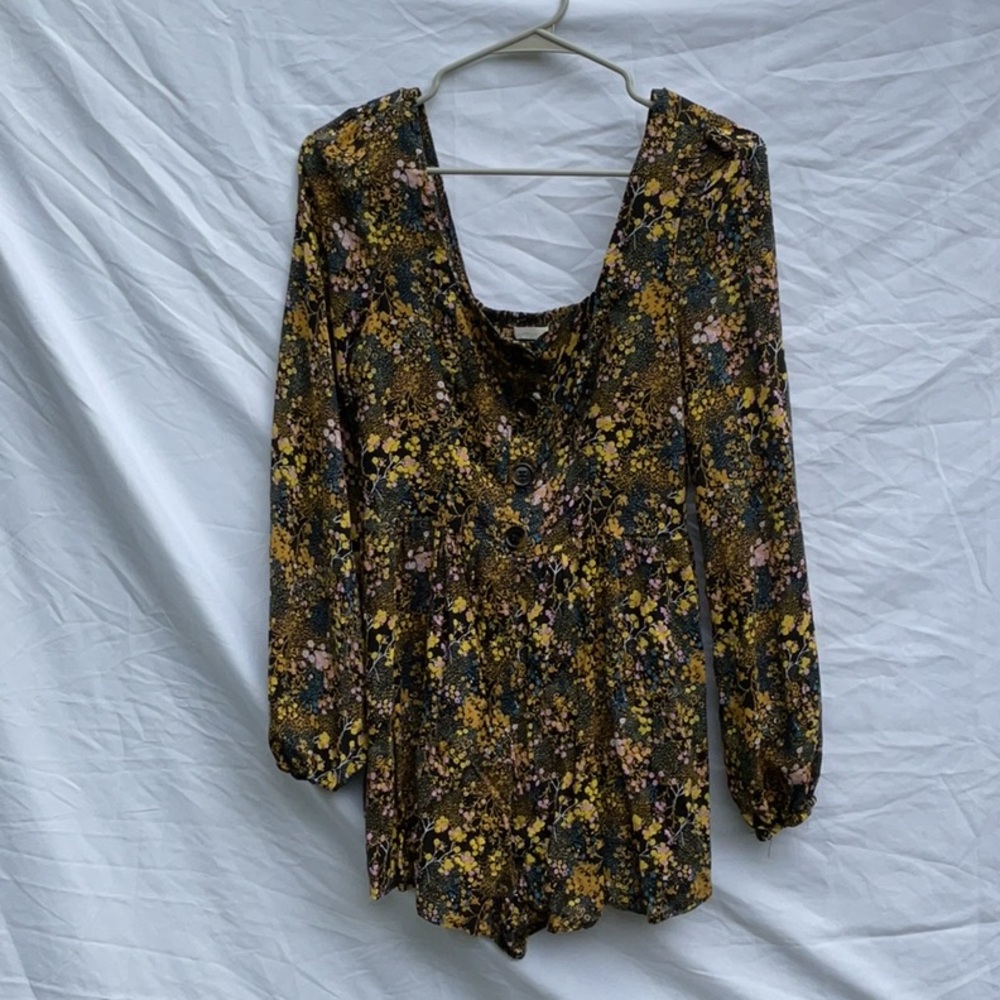 Urban Outfitters floral long sleeve romper